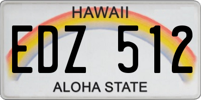 HI license plate EDZ512
