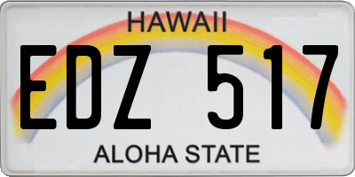 HI license plate EDZ517