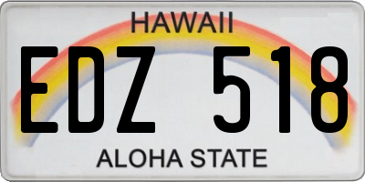 HI license plate EDZ518