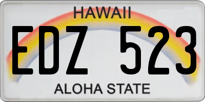 HI license plate EDZ523