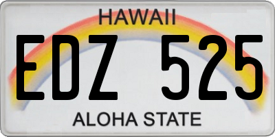 HI license plate EDZ525
