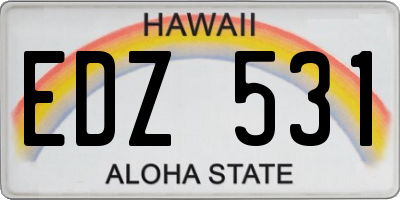 HI license plate EDZ531