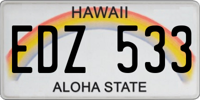 HI license plate EDZ533