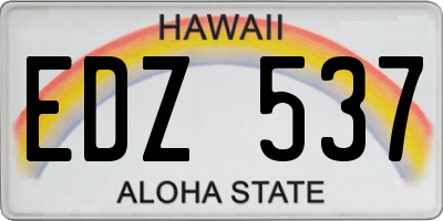 HI license plate EDZ537