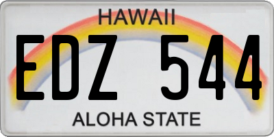 HI license plate EDZ544