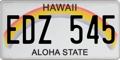 HI license plate EDZ545