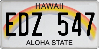 HI license plate EDZ547