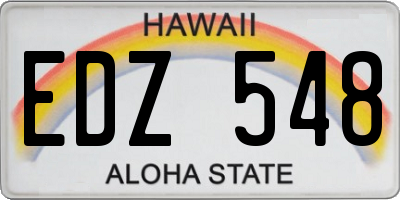 HI license plate EDZ548