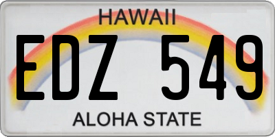 HI license plate EDZ549
