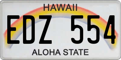 HI license plate EDZ554