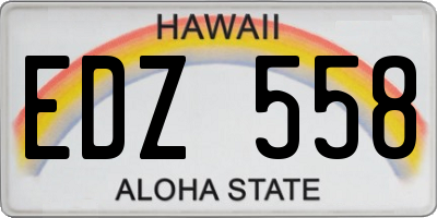 HI license plate EDZ558