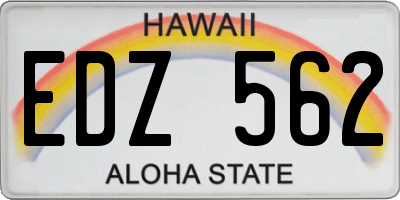 HI license plate EDZ562