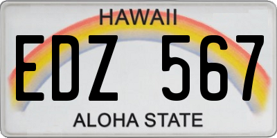 HI license plate EDZ567