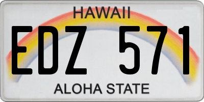 HI license plate EDZ571