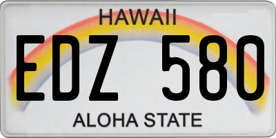HI license plate EDZ580