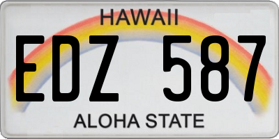 HI license plate EDZ587