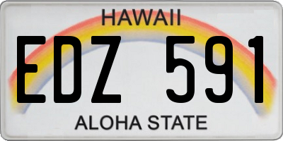 HI license plate EDZ591