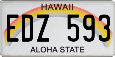 HI license plate EDZ593