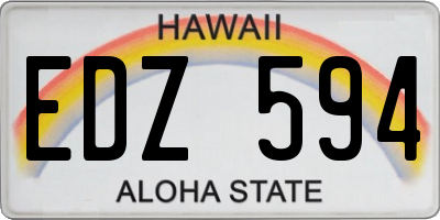 HI license plate EDZ594