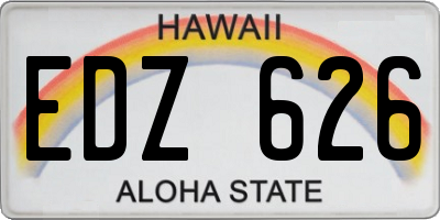 HI license plate EDZ626