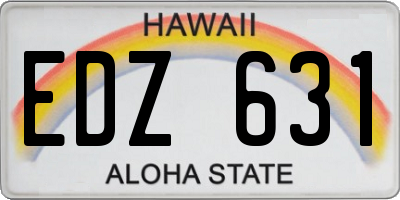 HI license plate EDZ631