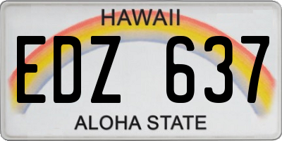 HI license plate EDZ637