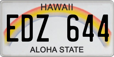 HI license plate EDZ644