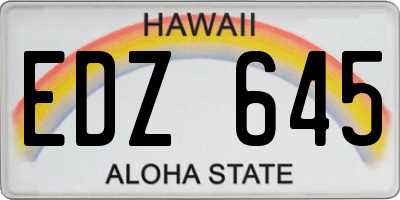 HI license plate EDZ645