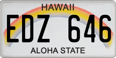 HI license plate EDZ646