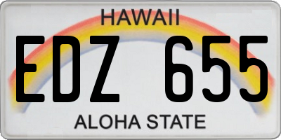 HI license plate EDZ655