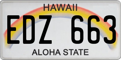 HI license plate EDZ663