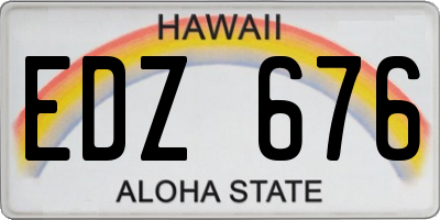 HI license plate EDZ676