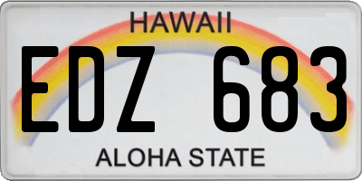 HI license plate EDZ683