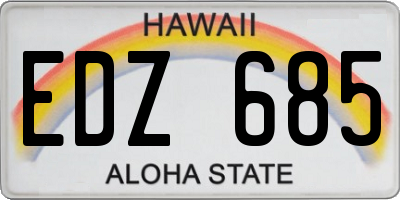 HI license plate EDZ685