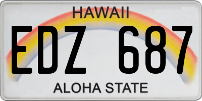 HI license plate EDZ687