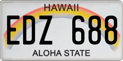 HI license plate EDZ688