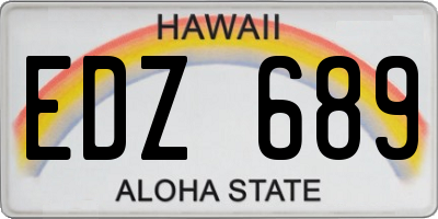 HI license plate EDZ689