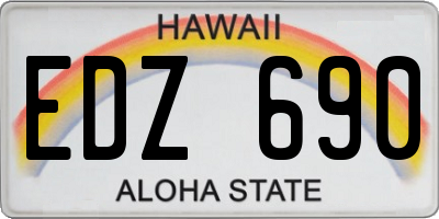 HI license plate EDZ690