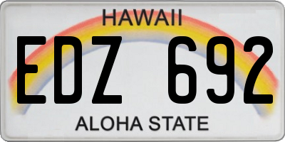 HI license plate EDZ692