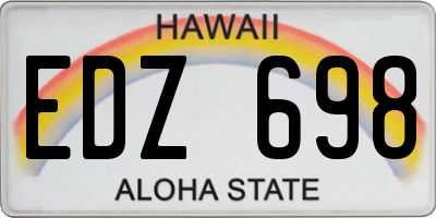 HI license plate EDZ698