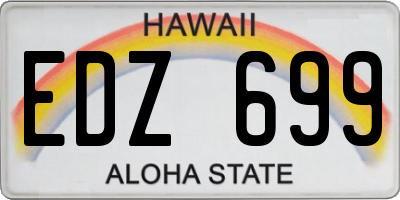 HI license plate EDZ699