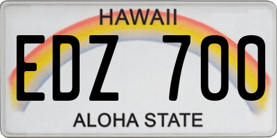 HI license plate EDZ700