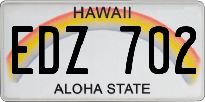 HI license plate EDZ702