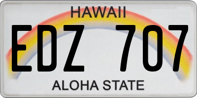 HI license plate EDZ707