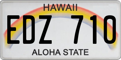 HI license plate EDZ710