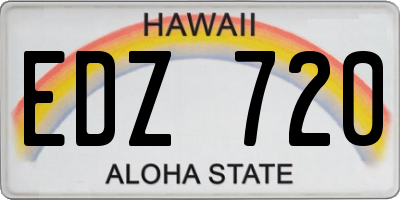 HI license plate EDZ720