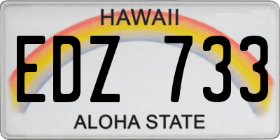 HI license plate EDZ733