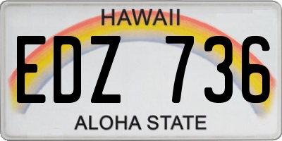 HI license plate EDZ736