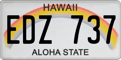HI license plate EDZ737