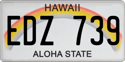 HI license plate EDZ739
